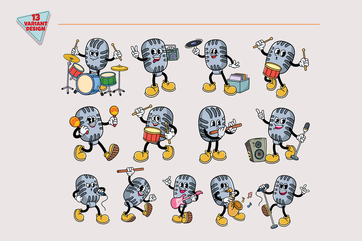 Microphone Character Mascot, an Object Illustration by Allmostudio (Photo 3 of 5)