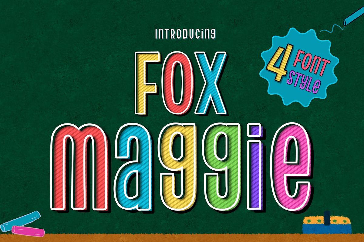 Fox Maggie: 4 Font Styles, a Handwritten Font by Fox7 By Rattana (Photo 1 of 13)