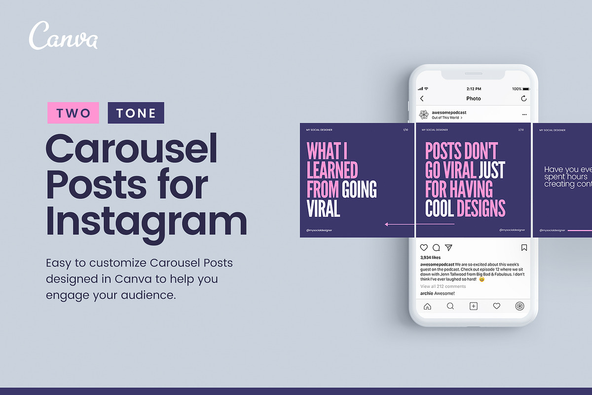 Two-Tone Carousel Post for Instagram, a Social Media Template by Roger Coles (Photo 1 of 12)