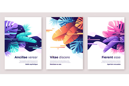 Colorful tropical backgrounds, a Poster Template by rikkyal