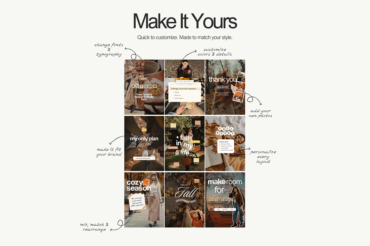 Viral iOS Fall Instagram Templates, a Social Media Template by DigiPax (Photo 6 of 11)