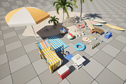 A Picnic at the Beach, an Object 3D Model by FuturePastCreatives (Thumbnail 3 of 8)