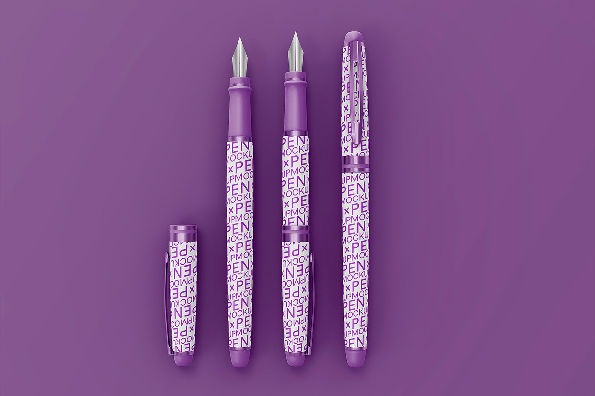 3d Fountain Pen With Cap Mockup, a Pens & Pencil Mockup by The Rose Project (Photo 1 of 3)