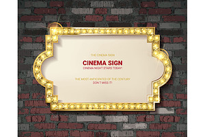 5 Marquee Light Gold Board Signs