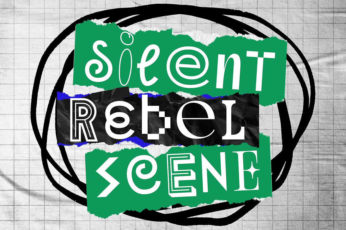 Mixed Font - Unpopular Montage, a Font by Arterfak Project (Photo 7 of 12)