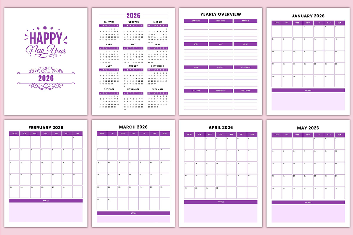 5-Year Monthly Planner (2026–2030), a Stationery Template by Mustafiz (Photo 4 of 8)