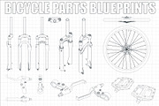 Bicycle Parts Blueprints Set, a Sport Illustration by Blacklight (Thumbnail 2 of 10)