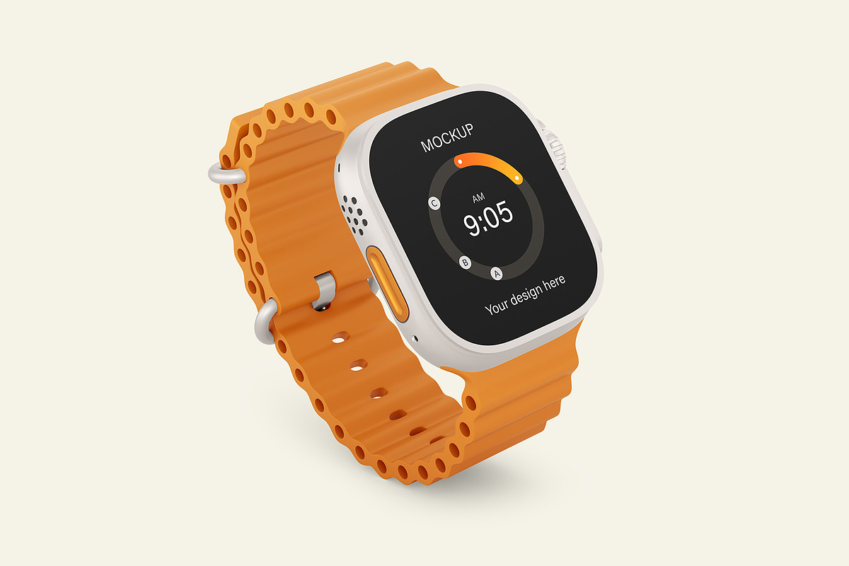 Apple Watch Ultra Mockup Set, a Wearable Device Mockup by ForgeDesign (Photo 6 of 14)