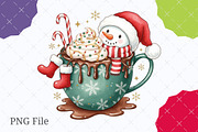 Christmas Snowman Hot Cocoa Png, an Illustration by designcity5 (Thumbnail 1 of 8)