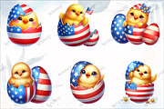 Patriotic USA Baby Chicken Clipart, a Graphic by designcity5 (Thumbnail 2 of 5)