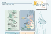 Deep underwater sea, an Animal Illustration by Collection by VY (Thumbnail 2 of 14)