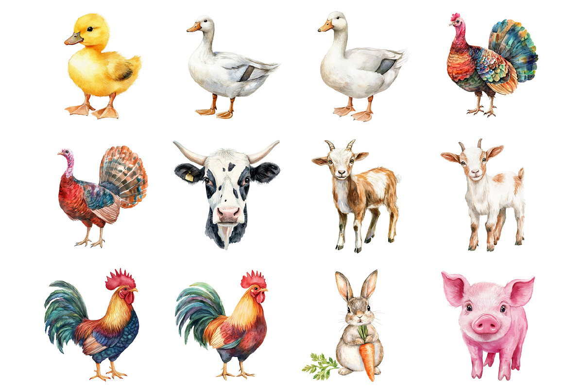 Farm Animals Clipart, an Illustration by Design Market (Photo 2 of 3)