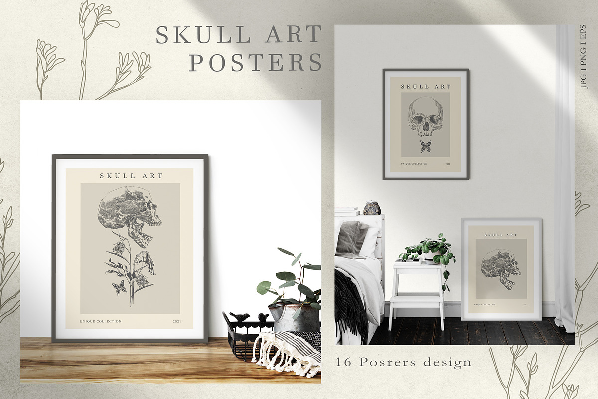 SKULL ART POSTERS, a Texture Illustration by LanaDzi (Photo 2 of 9)