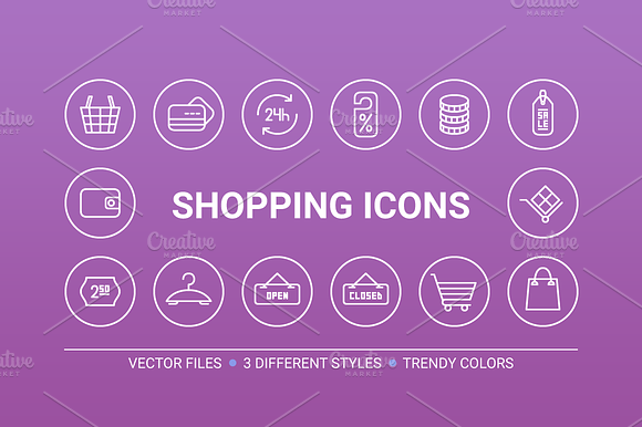 Circle Shopping Icons