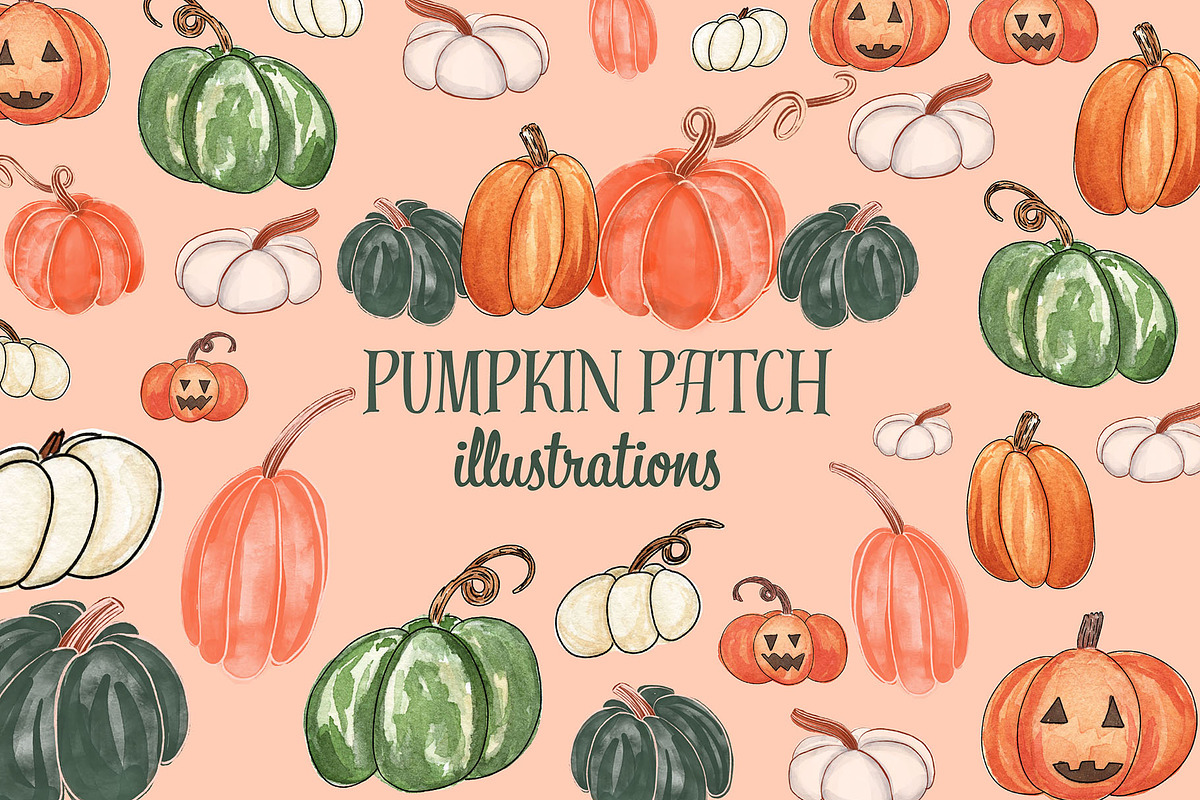 Pumpkin Patch Watercolors, an Illustration by One and Only Paper (Photo 1 of 2)