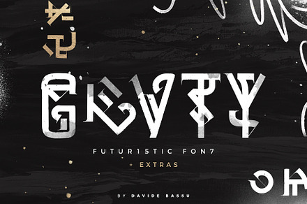 GRVTY | Futuristic font, a Blackletter Font by Davide Bassu