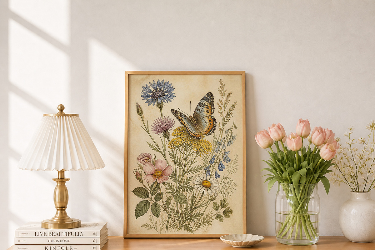 Vintage Wildflowers Wall Art, a Decorative Illustration by elfy creative (Photo 2 of 5)