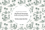 Swamp Toile de Jouy Pattern, a Pattern Graphic by Hughes Studio (Thumbnail 1 of 8)