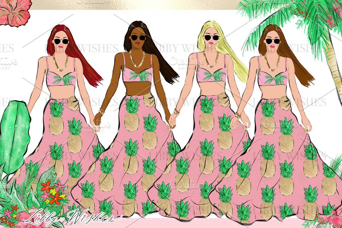 Palm Springs Tropical Clipart, an Animal Illustration by Libby Wishes (Photo 12 of 19)