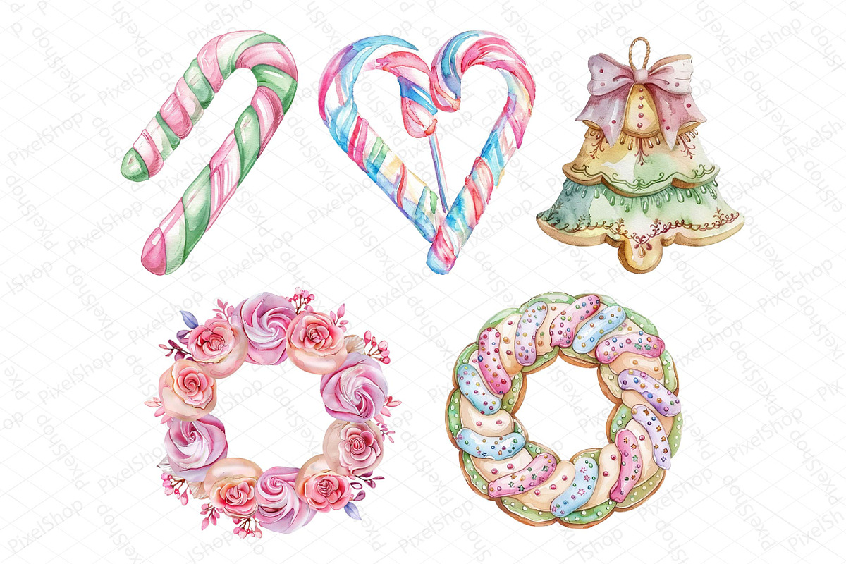 Pastel Christmas Cookies & Candy Cli, an Illustration by DreamPrint404 (Photo 6 of 6)