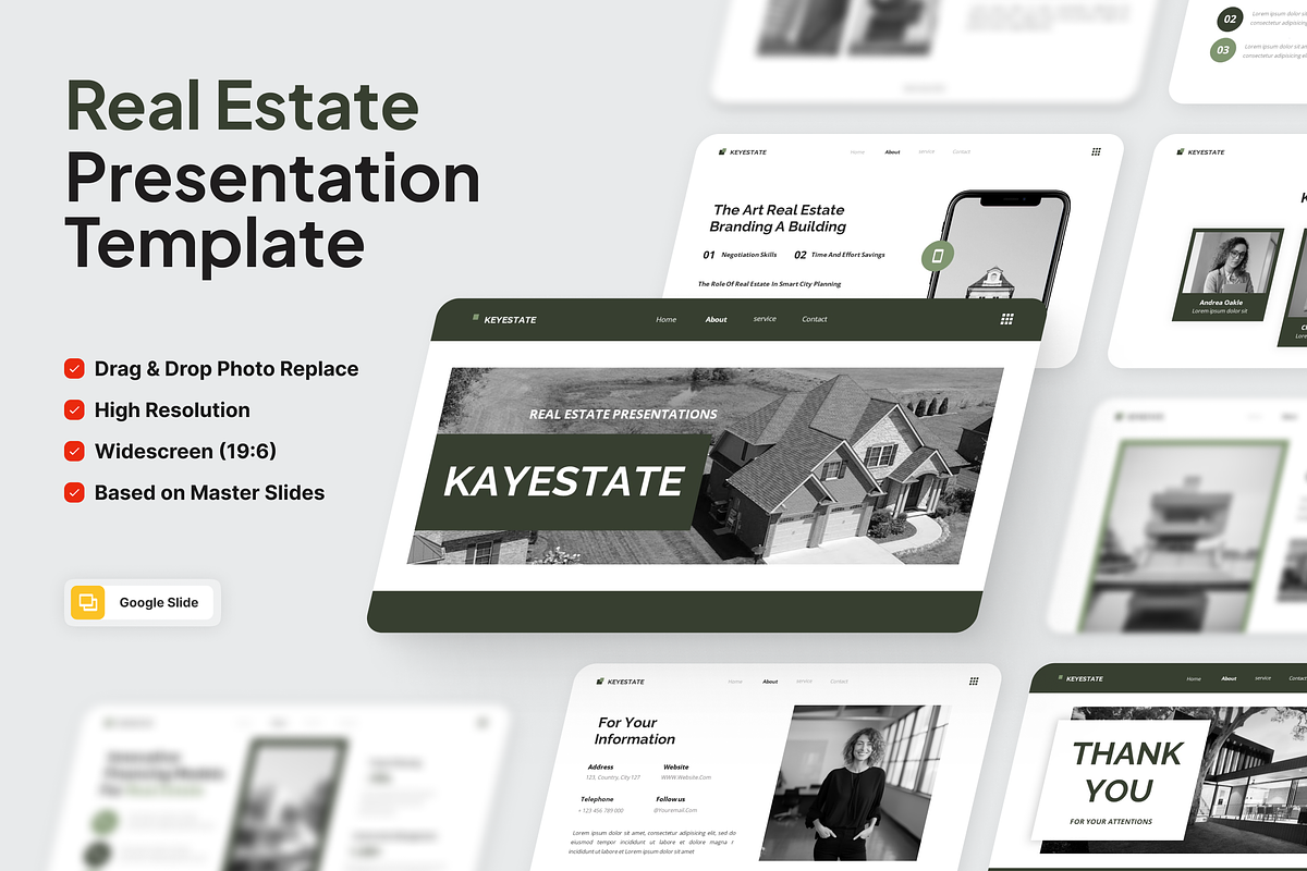 Keyestate - Real Estate Google Slide, a Presentation Template by SquidPixey (Photo 1 of 6)