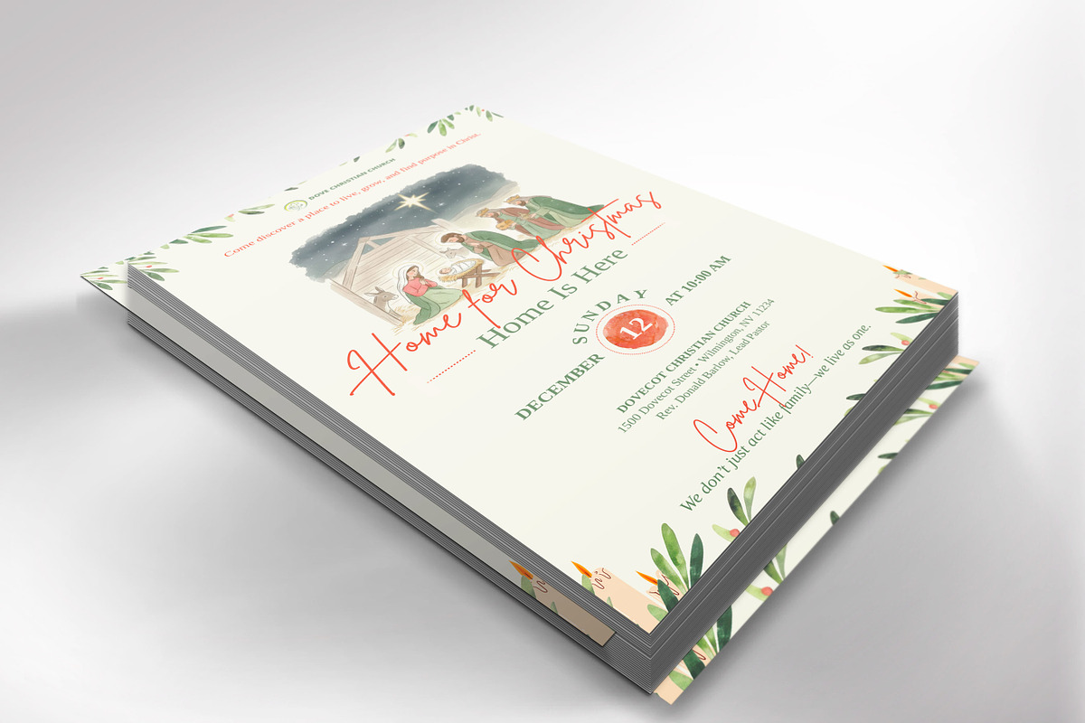 Retro Christmas Sunday Postcard, a Flyer Template by Godserv Designs (Photo 10 of 15)