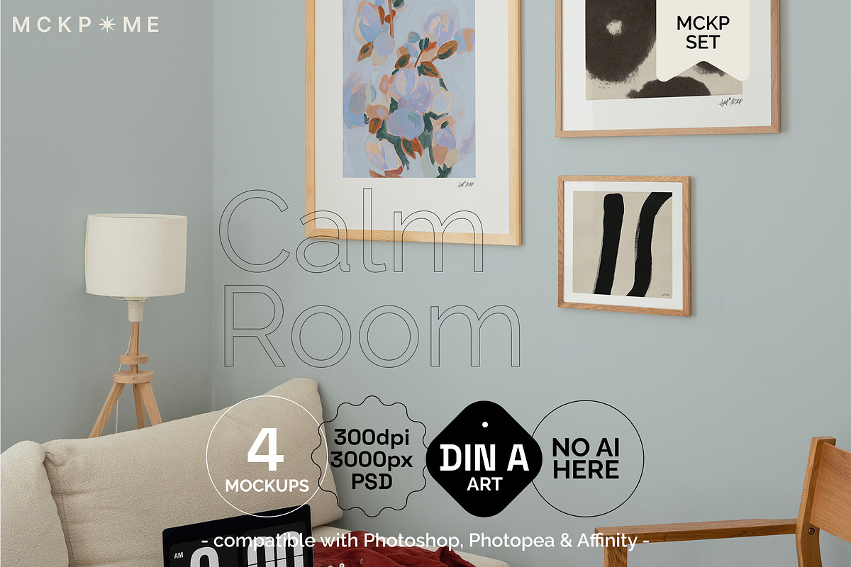 Calm Room: Mix Ratio frame mockups, a Merchandise Mockup by MCKP*ME (Photo 1 of 8)