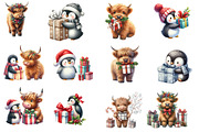 Christmas Highland Cow Clipart, an Illustration by Designworld (Thumbnail 2 of 4)