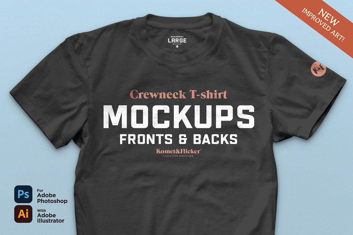 Crewneck T-Shirt Mockups, a Shirt Mockup by Komet & Flicker (Photo 1 of 12)