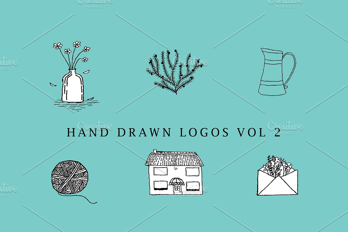 Hand Drawn Logos- Vol 2, a Branding & Logo Template by WeavaBird (Photo 1 of 4)