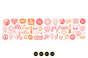 Retro Positive Doodle Clipart, an Illustration by designvectx (Thumbnail 2 of 3)