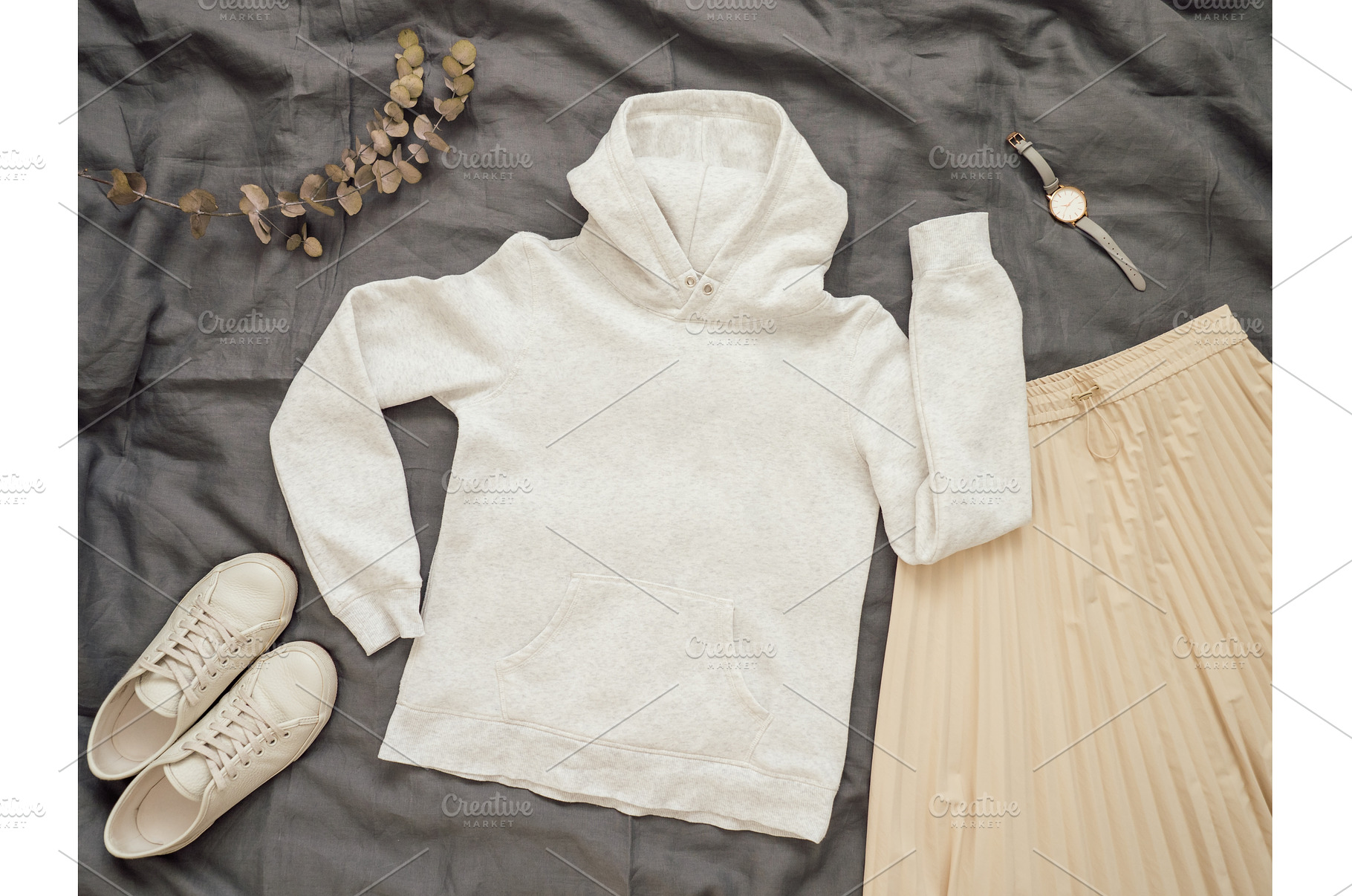 White hoody mock up, copy space for, a Beauty & Fashion Photo by Fascinadora