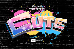 Cute Graffiti Text Effect Style