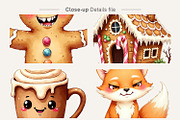 UglyCute Gingerbread Clipart Bundle, an Illustration by Artnoy (Thumbnail 4 of 8)
