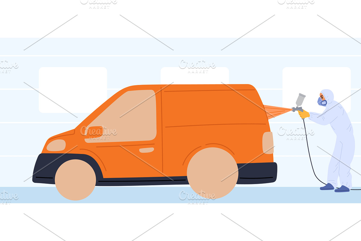 Man in protective suit and, a Transportation Illustration by Vectorbuum
