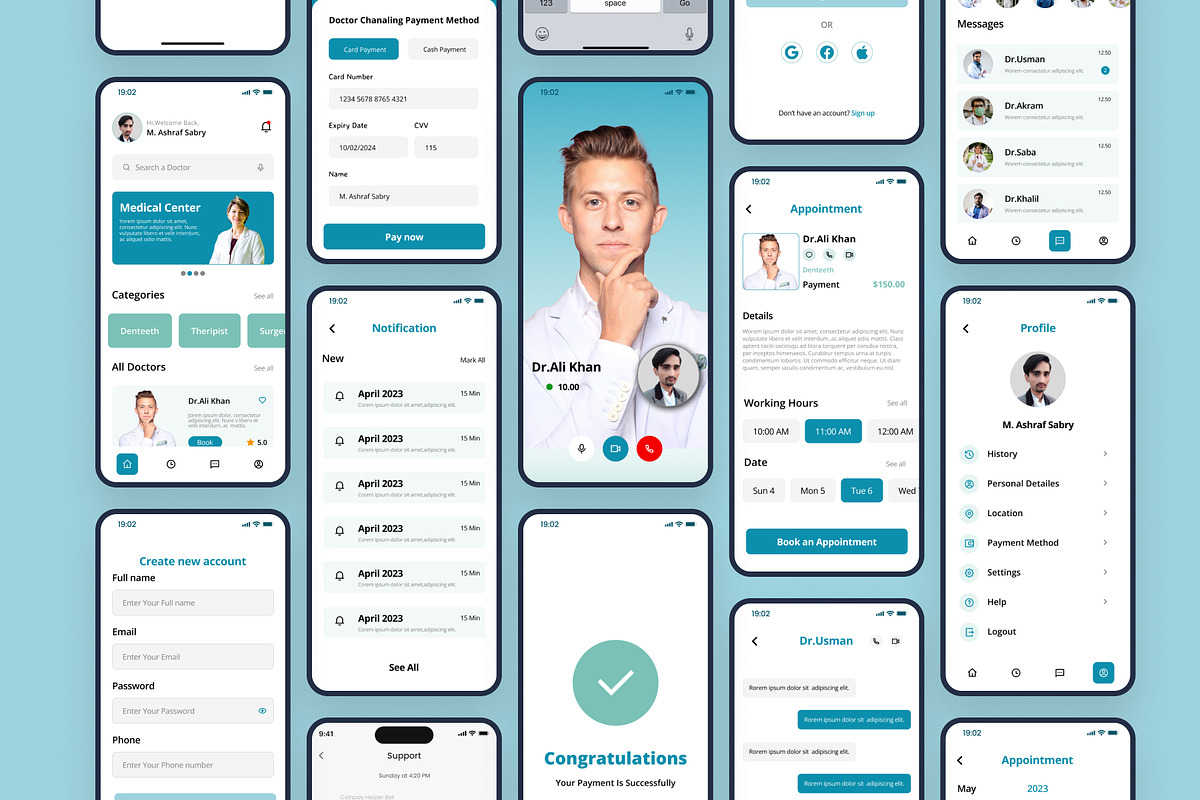 Pakhicare - Appointment App UI Kit, an UI Kit Template by piyush608 (Photo 2 of 7)