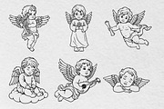 Baby Angel Line Art Bundle, an Illustration by Tekuni (Thumbnail 4 of 11)