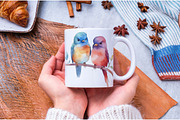 Cute Song Birds Watercolor Clipart, an Animal Illustration by Mermaids Cove (Thumbnail 8 of 9)