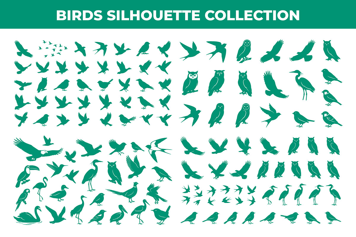 Set of Bird silhouette vector Art, an Animal Illustration by nandinigraphics (Photo 2 of 4)