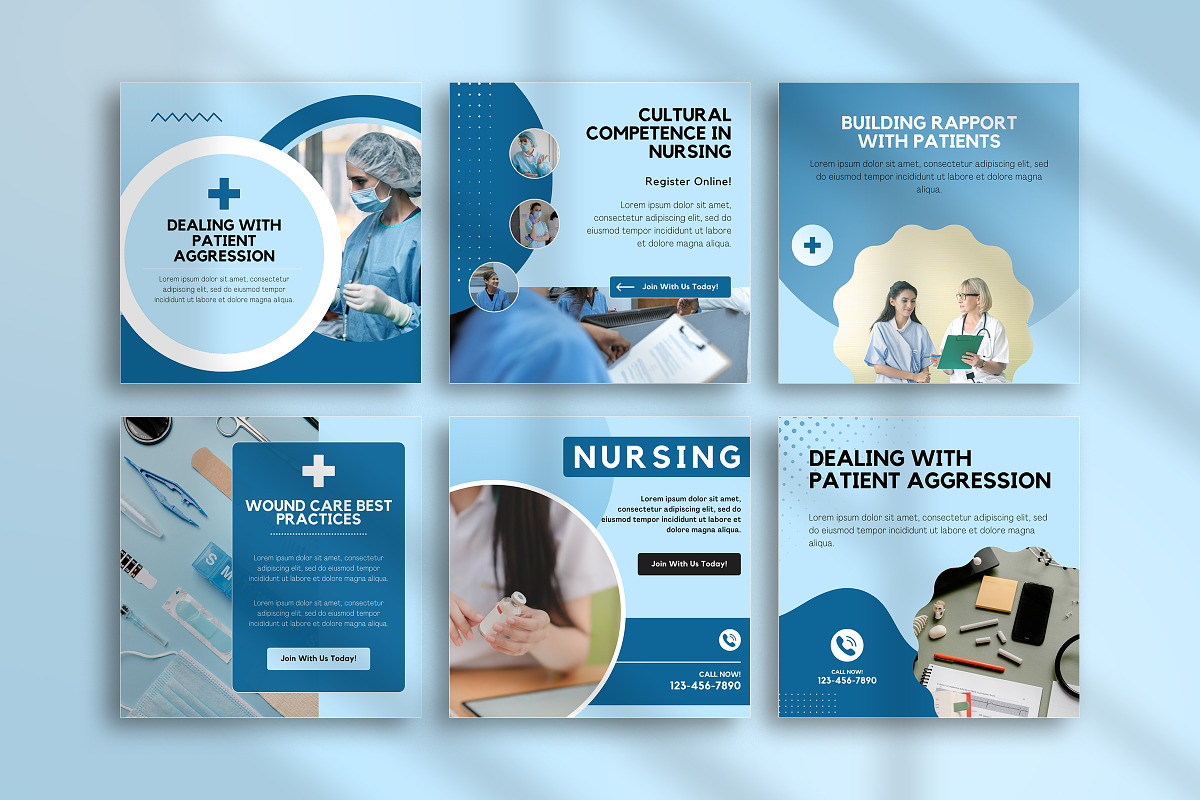 Nurse Instagram Canva Post Templates, a Social Media Template by Snapybiz (Photo 6 of 10)