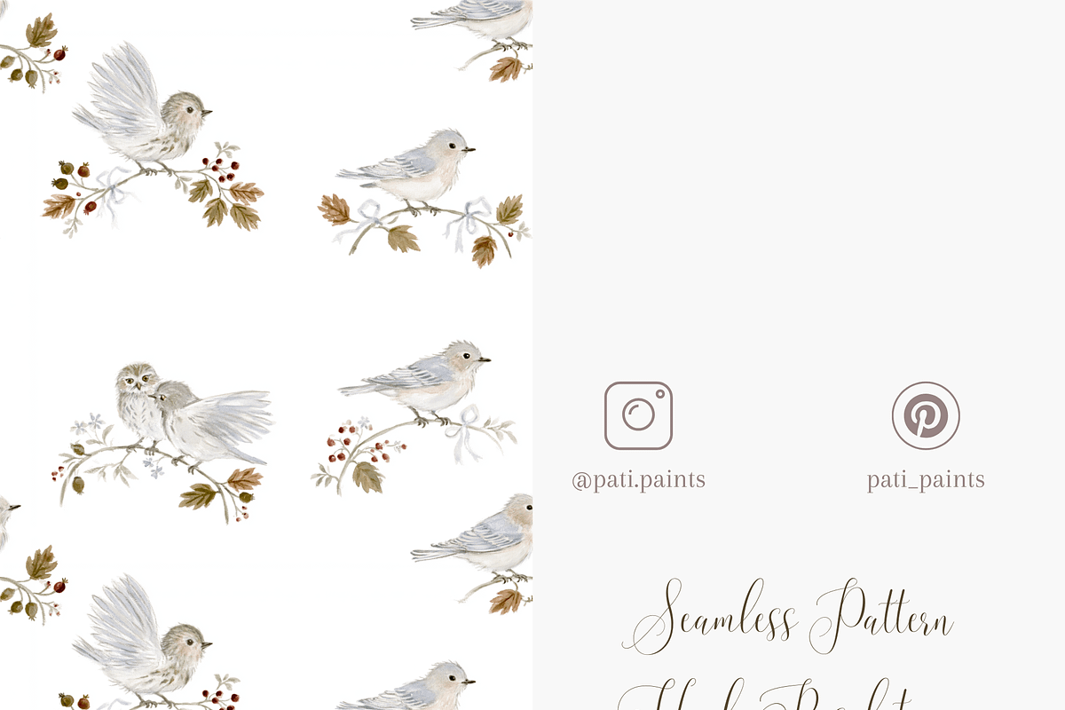 Seamless Cute Birds Pattern, a Pattern Graphic by Pati Charm Studio (Photo 5 of 6)