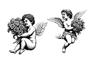 21 Cherub Illustrations - vector, a Decorative Illustration by Gonez Studio (Thumbnail 6 of 13)