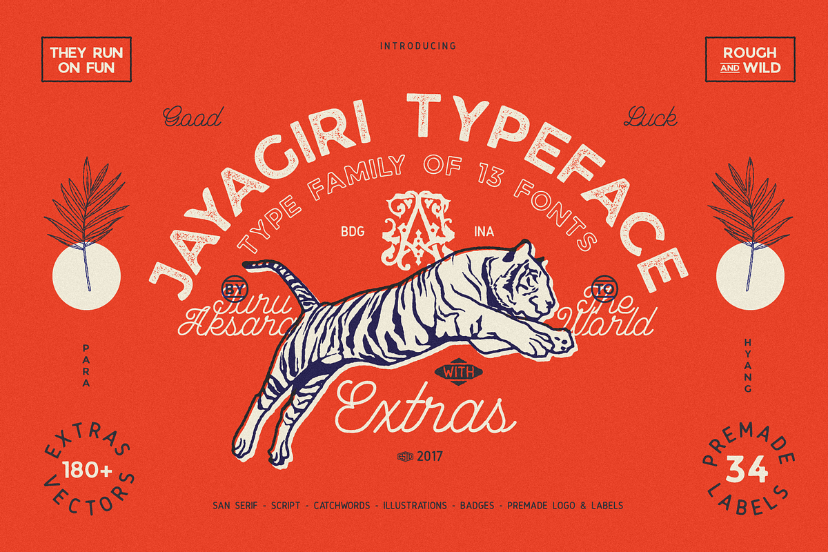 JA Jayagiri + Extras, a Font by Juru Aksara (Photo 1 of 13)