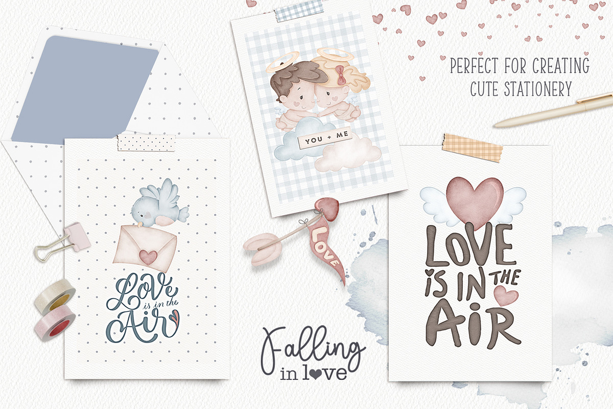Falling in Love clip art set, a Seasonal Illustration by Tita Creative Studio (Photo 4 of 7)