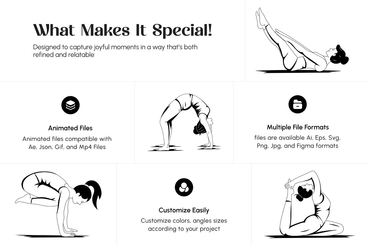 Bundle of Yoga Poses Illustration, a Sport Illustration by Creative Stall (Photo 2 of 12)