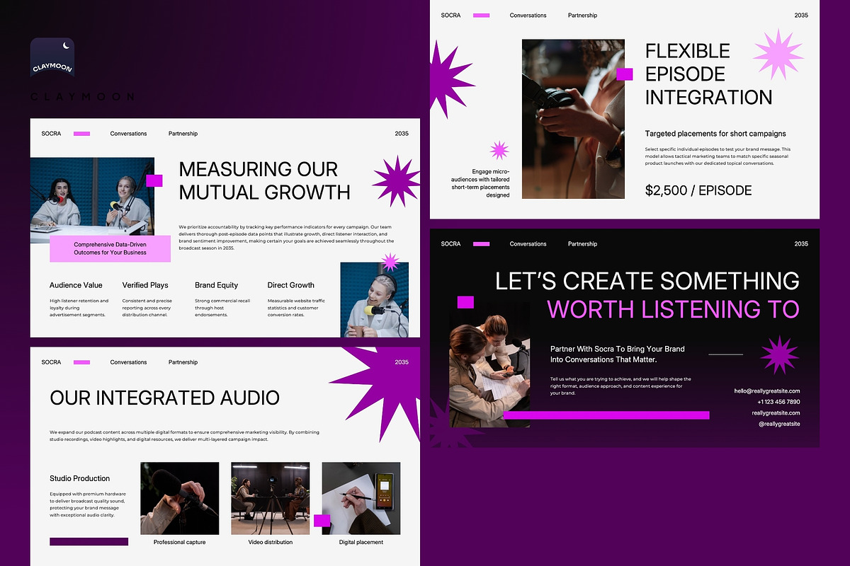 Podcast Sponsorship & AudioMedia Kit, a Presentation Template by Claymoon Lab (Photo 7 of 7)
