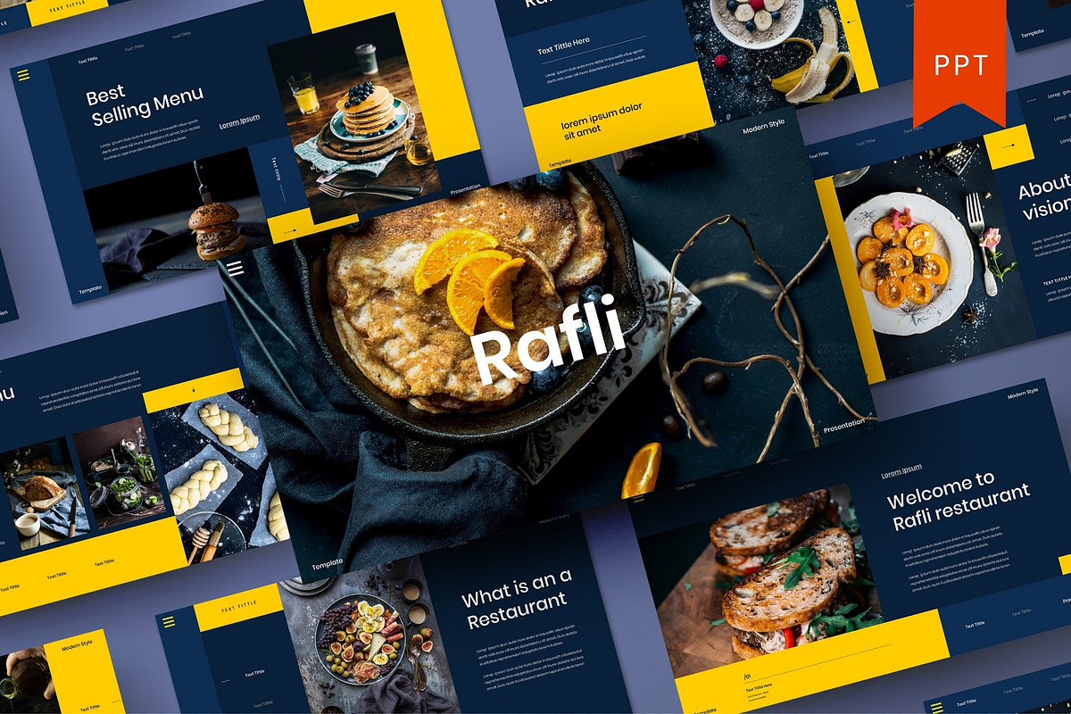 Rafli – Food Business PowerPoint, a Presentation Template by Dens Creative Studio (Photo 1 of 6)