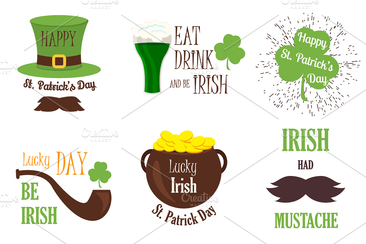 St. Patrick's Labels and Badges, a Decorative Illustration by Iryna Danyliuk (Photo 6 of 6)