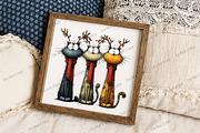 Quirky Christmas Three Cat PNG, an Illustration by Libby Wishes (Thumbnail 7 of 8)