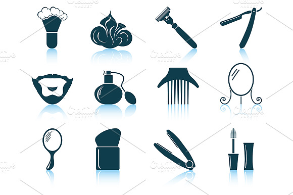 Set Of 12 Barber Icons